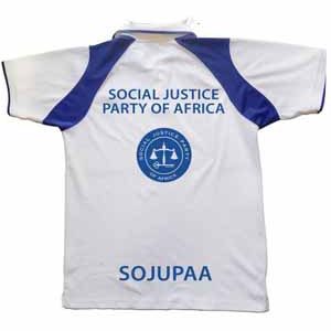 White T-shirt SOJUPAA Logo embroided – Blue Stripes