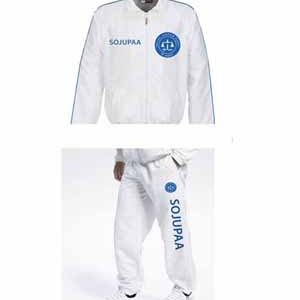 White and Blue stripe SOJUPAA Tracksuit – Top and Bottom